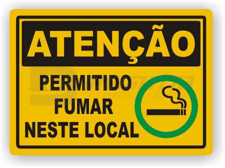 Placa: Ateno - Permitido Fumar Neste Local