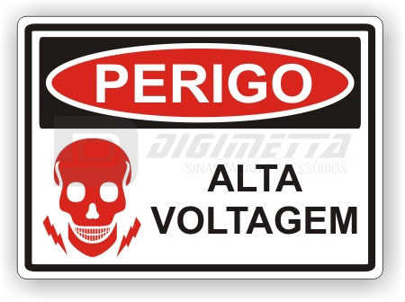 Placa: Perigo - Alta Voltagem