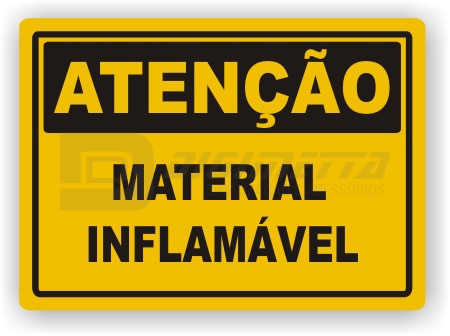 Placa: Ateno - Material Inflamvel