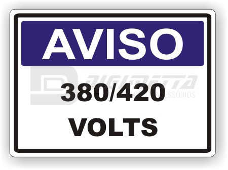 Placa: Aviso - 380/420 Volts