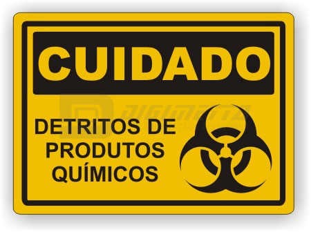 Placa: Cuidado - Detritos de Produtos Qumicos