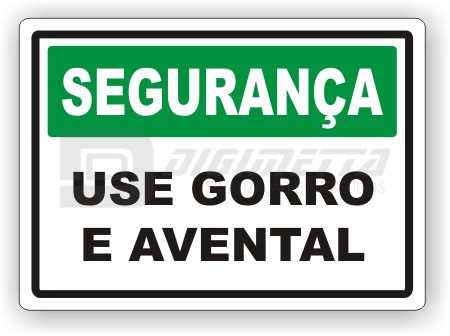 Placa: Segurana - Use Gorro e Avental