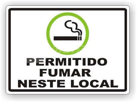 Placa: Permitido Fumar Neste Local