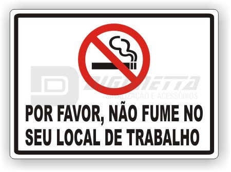 Placa: Por Favor, No Fume no Seu Local de Trabalho