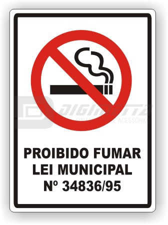 Placa: Proibido Fumar Lei Municipal