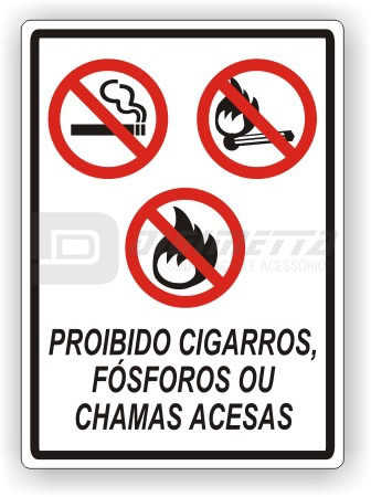 Placa: Cigarros, Fsforos ou Chamas Acesas