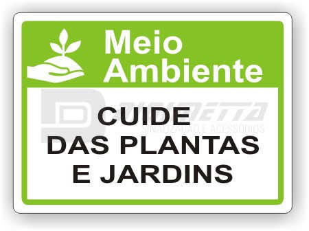 Placa: Cuide Das Plantas e Jardins
