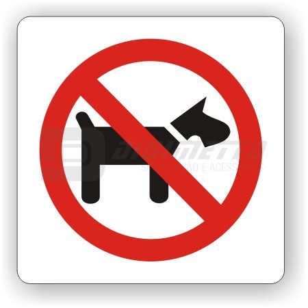 Placa: Pictograma de Proibido a Permanncia de Animais