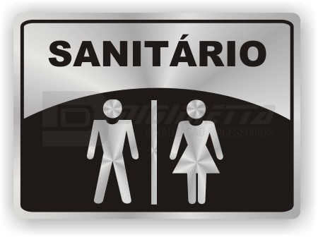 Estas placas sinalizam sanitários masculinos e femininos Medidas : 24 x 16 / 33 x 24 / 48 x 33 cm Material: Vinil Adesivo Prateado / Plástico 