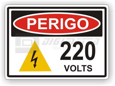 Placa: Perigo - 220 Volts