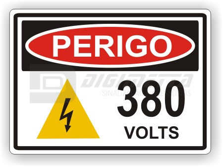 Placa: Perigo - 380 Volts