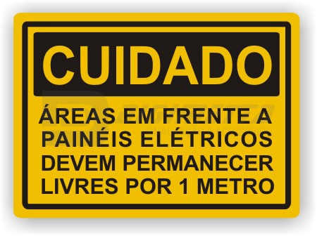 Placa: reas em Frente a Painis Eltricos Devem Permanecer Livres Por Um Metro